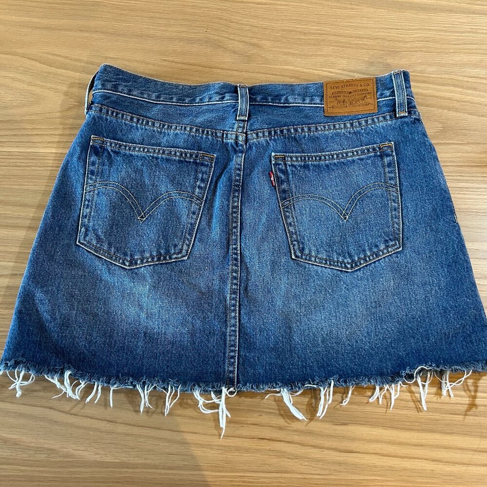 LEVI'S Mini Denim Skirt, Frayed Hem